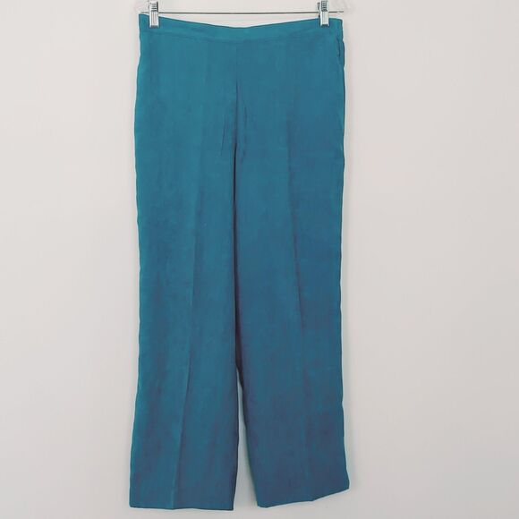 Alfred Dunner 12P Pull-On Pants Teal Faux Suede Comfort Waist "Alexander Valley" - Picture 1 of 8